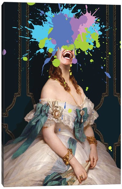 Madame De Bleu Canvas Art Print - Glitch Effect