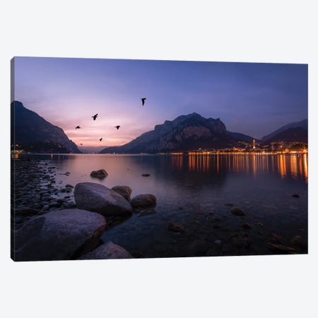 Summer Sunset In Lecco Canvas Print #AGN40} by Andrea Dall'Agnola Canvas Wall Art