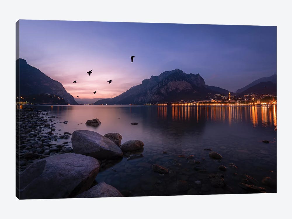 Summer Sunset In Lecco by Andrea Dall'Agnola 1-piece Canvas Art Print