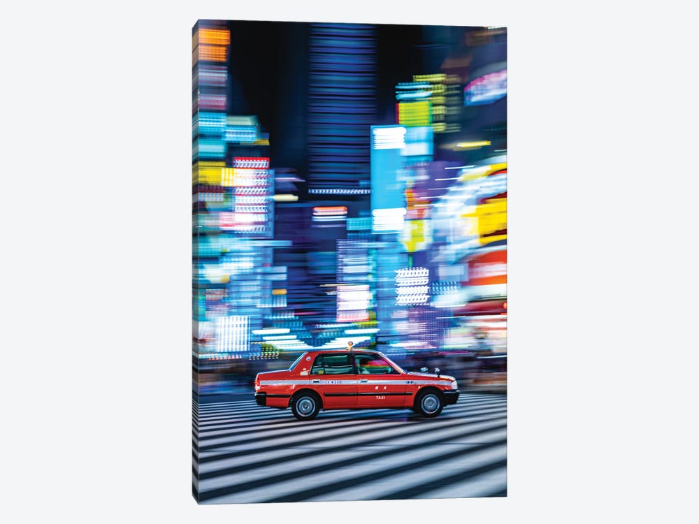 Japan Shibuya Rush Hour Neon Lights III by Alex G Perez 1-piece Art Print