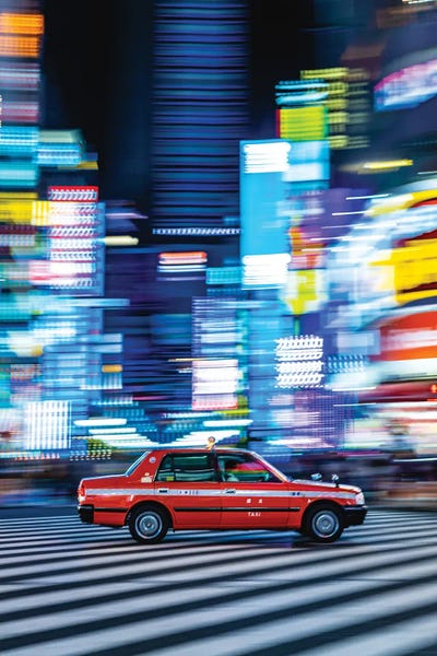 Tokyo: Japan Shibuya Rush Hour Neon Lights III by Alex G Perez