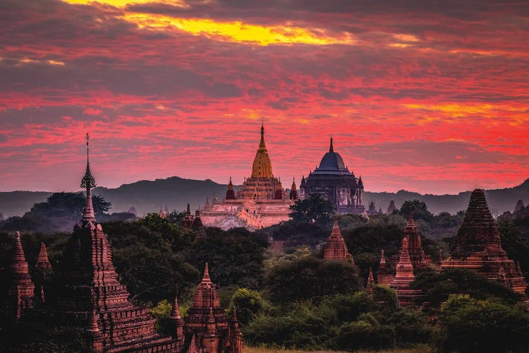 Myanmar Old Bagan Temple Sunset