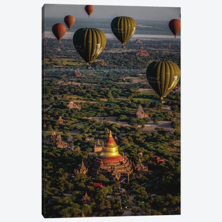 Myanmar Old Bagan Temples Hot Air Balloon II Canvas Print #AGP118} by Alex G Perez Canvas Print