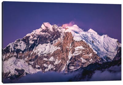 Nepal Himalayas Mount Everest Blue Hour Canvas Art Print - Mount Everest Art