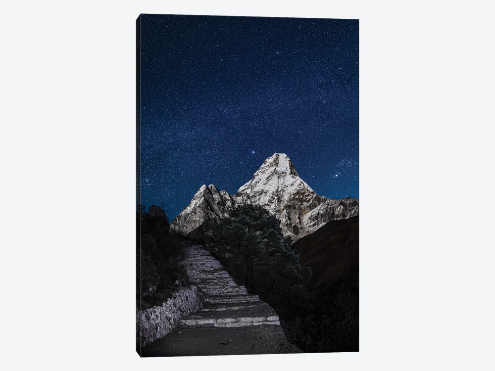 Nepal Himalayas Mount Everest Starry Night by Alex G Perez 1-piece Canvas Art