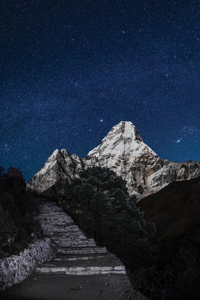 The Himalayas: Nepal Himalayas Mount Everest Starry Night by Alex G Perez