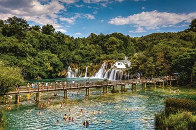 Croatia Krka Waterfall III by Alex G Perez framed canvas print