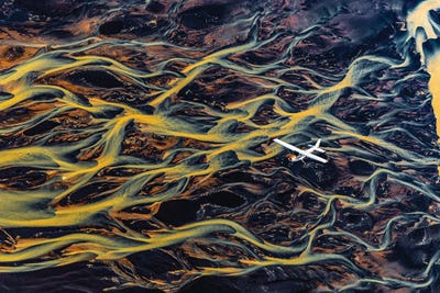 Iceland Fjord River Delta Abstract From Plane III by Alex G Perez acrylic art print