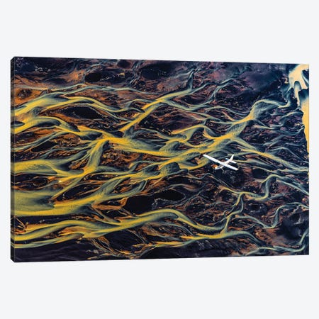 Iceland Fjord River Delta Abstract From Plane III Canvas Print #AGP159} by Alex G Perez Art Print