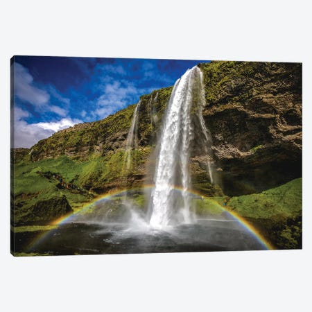 Iceland Seljalandsfoss Waterfall Rainbow Canvas Print #AGP167} by Alex G Perez Canvas Print