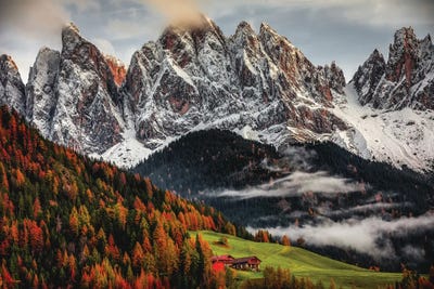 Italy Dolomites Mountain Fall Color II by Alex G Perez framed canvas print