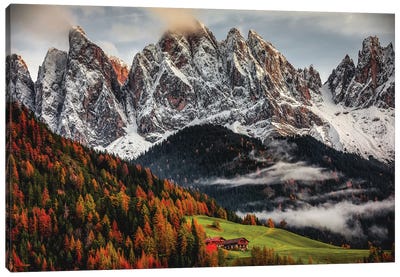 Italy Dolomites Mountain Fall Color II Canvas Art Print - Veneto Art