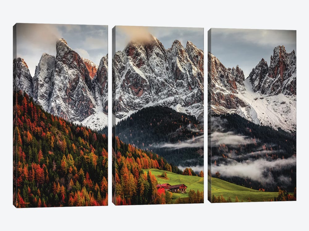 Italy Dolomites Mountain Fall Color II by Alex G Perez 3-piece Canvas Art Print