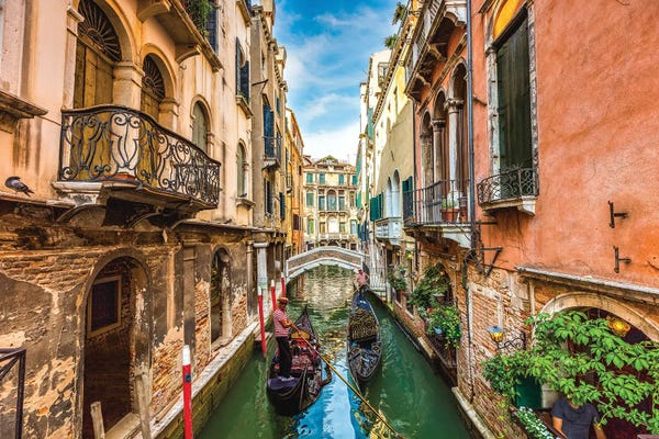 Rivers, Lakes & Waterfronts: Italy Venice Canal Boats II by Alex G Perez