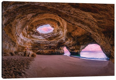 Portugal Benagil Seaside Beach Cave Canvas Art Print - Alex G Perez