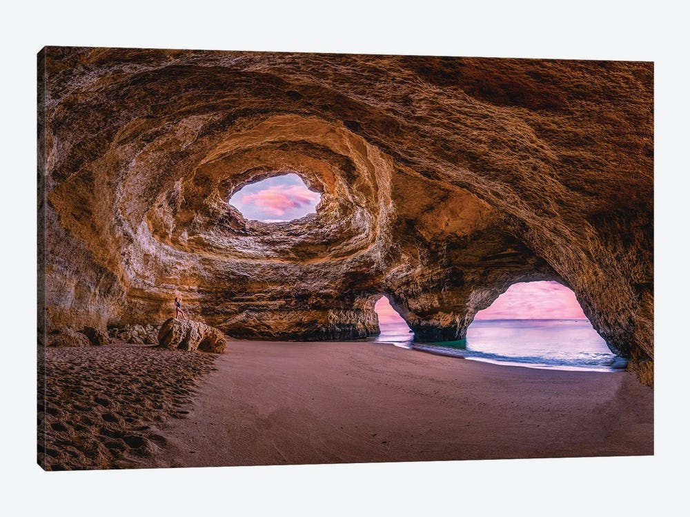 Portugal Benagil Seaside Beach Cave by Alex G Perez 1-piece Canvas Art Print