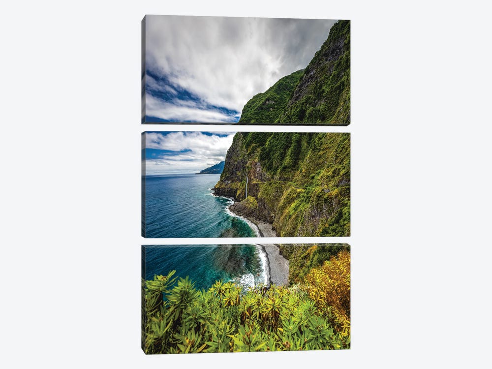 Portugal Madeira Island Seaside Cliff Andscape by Alex G Perez 3-piece Canvas Wall Art
