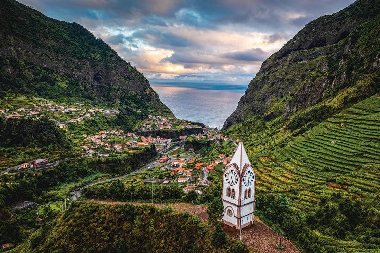 Portugal Madeira Island Valley Town Center by Alex G Perez canvas print