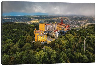Portugal Park And National Palace Of Pena In The Clouds II Canvas Art Print - Alex G Perez