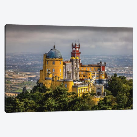 Portugal Park And National Palace Of Pena In The Clouds III Canvas Print #AGP230} by Alex G Perez Canvas Wall Art
