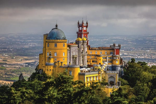 Castles & Palaces: Portugal Park And National Palace Of Pena In The Clouds III by Alex G Perez