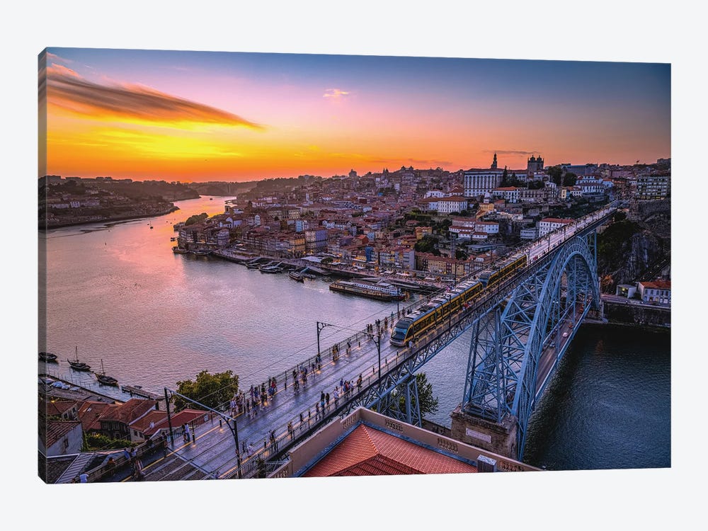 Portugal Porto City Center Sunset II by Alex G Perez 1-piece Canvas Artwork