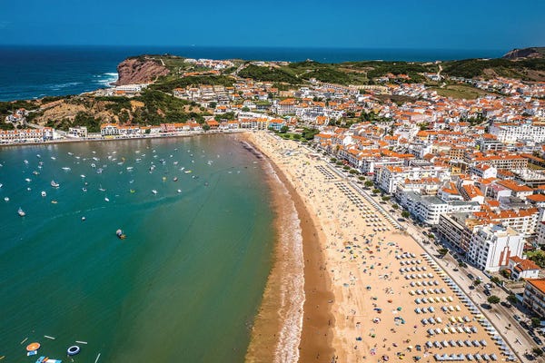 Porto: Portugal São Martinho Do Porto Beach Town From Above I by Alex G Perez