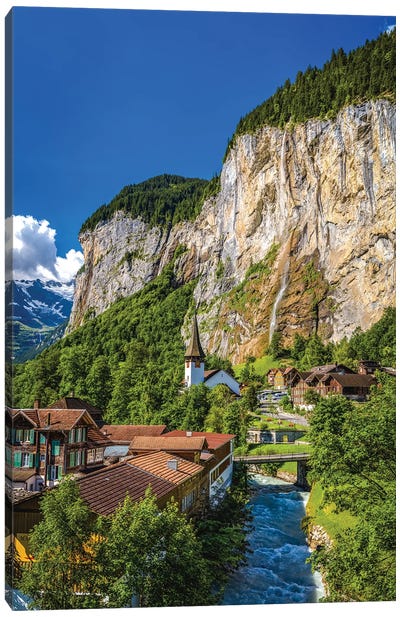 Switzerland Lauterbrunnen Swiss Alps Village I Canvas Art Print - Alex G Perez