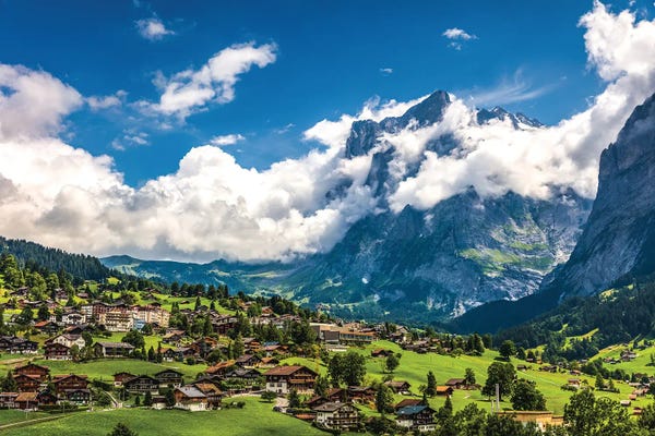 Mountains: Switzerland Lauterbrunnen Swiss Alps Village IV by Alex G Perez