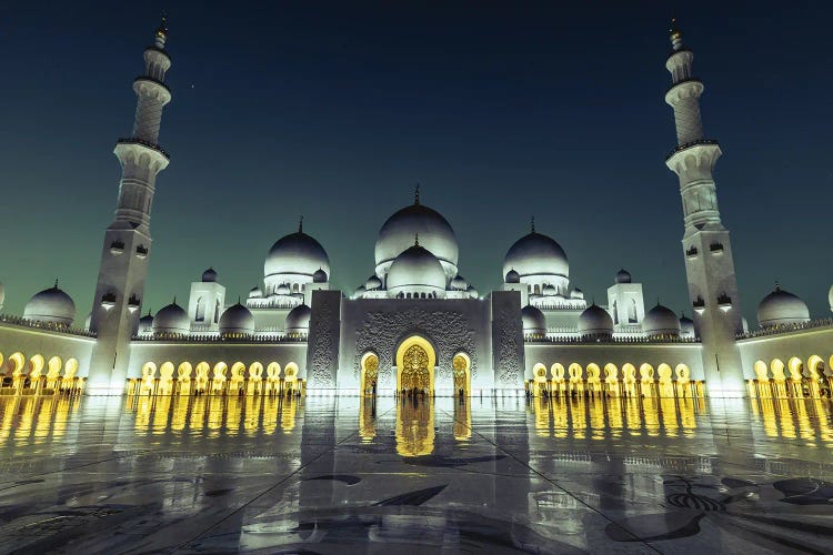 Dubai Temple Mosque Blue Hour