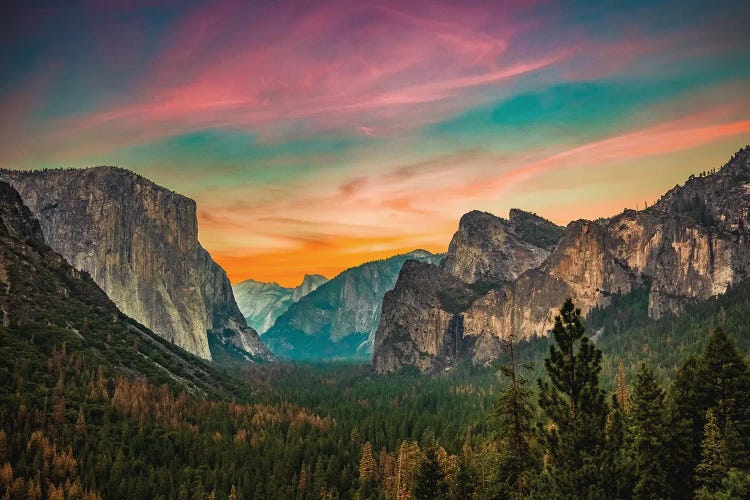 California Yosemite Valley Tunnel View Sunset by Alex G Perez wall art