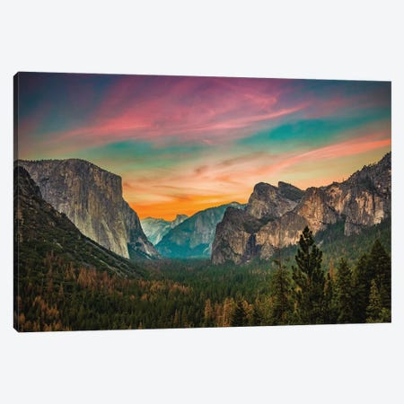 California Yosemite Valley Tunnel View Sunset Canvas Print #AGP259} by Alex G Perez Canvas Artwork