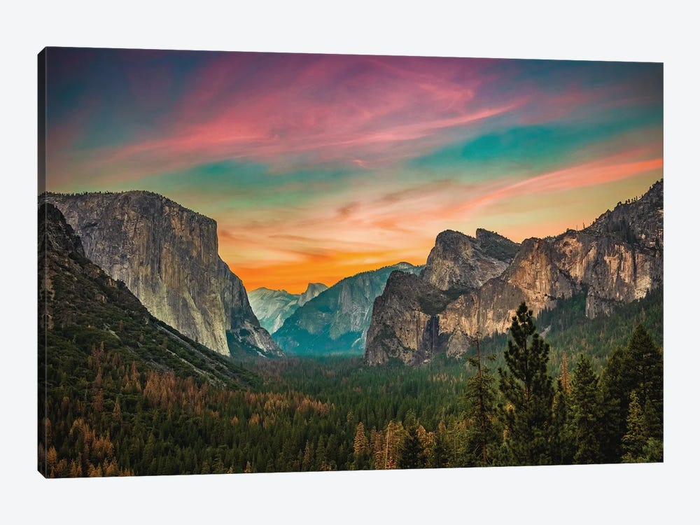 California Yosemite Valley Tunnel View Sunset by Alex G Perez 1-piece Canvas Wall Art