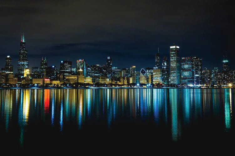 chicago skyline night