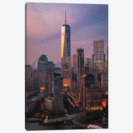 New York City Manhattan Skyline Sunset Cityscape III Canvas Print #AGP315} by Alex G Perez Canvas Wall Art