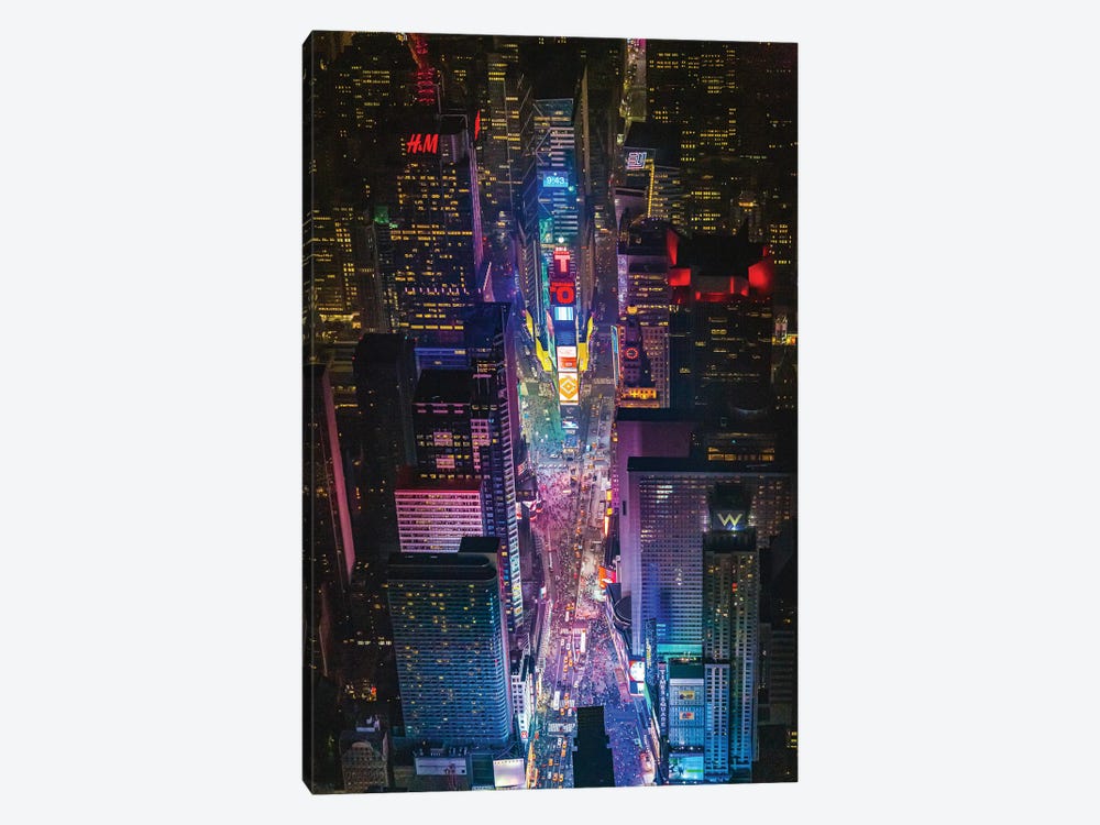 New York City Manhattan Times Square Skyline Cityscape II by Alex G Perez 1-piece Canvas Artwork