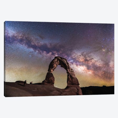 Utah Delicate Arch Milkyway Starry Night Canvas Print #AGP329} by Alex G Perez Canvas Wall Art