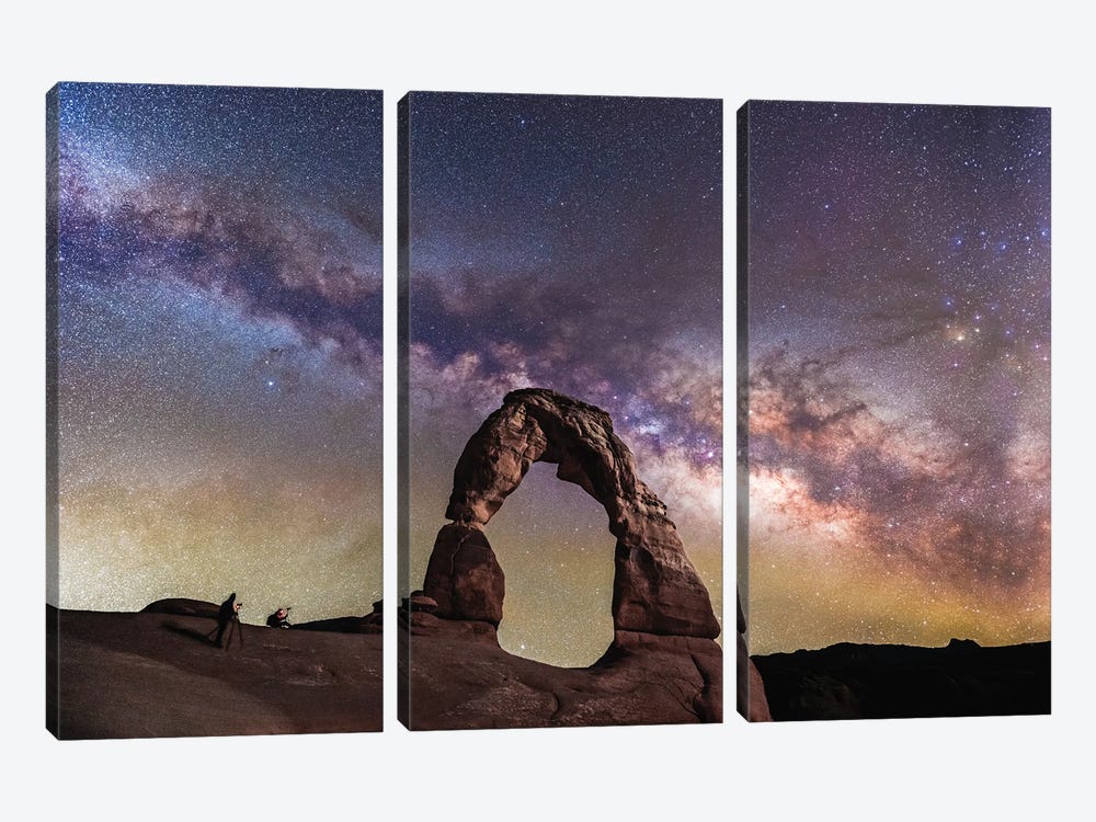 Utah Delicate Arch Milkyway Starry Night by Alex G Perez 3-piece Canvas Wall Art