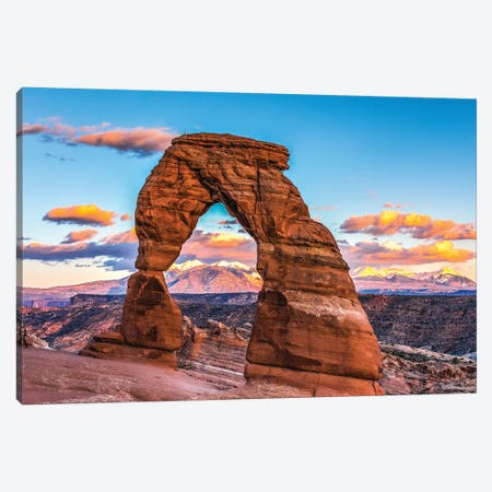 Utah Delicate Arch Sunset Canvas Print #AGP330} by Alex G Perez Canvas Print