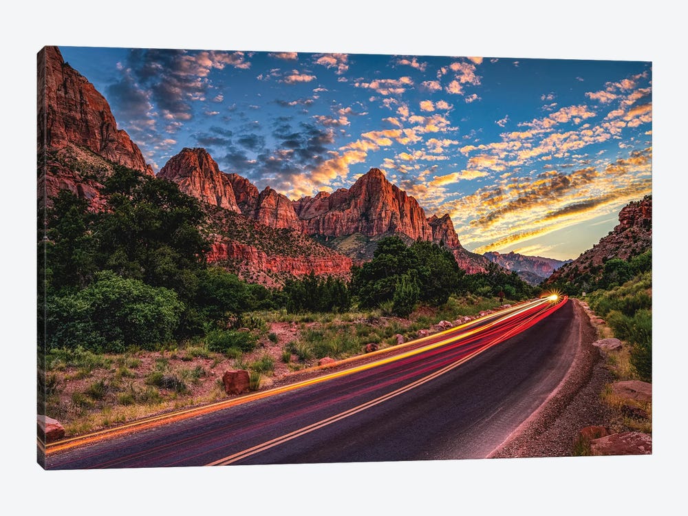 Utah Zion National Park Hike Sunset IV by Alex G Perez 1-piece Canvas Artwork