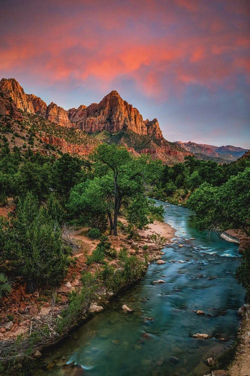 Utah Zion National Park Hike Sunset V