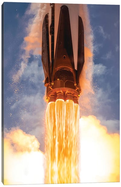 Spacex Rocket Launch Falcon 9 IV Canvas Art Print - Space Exploration Art