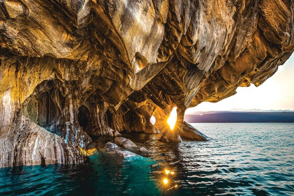 Cliffs: Chile Patagonia Marble Caves I by Alex G Perez