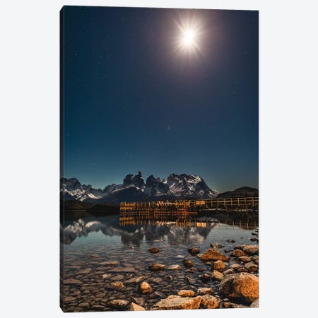 Chile Patagonia Torres Del Paine Mountain Starry Night Canvas Print #AGP395} by Alex G Perez Canvas Wall Art