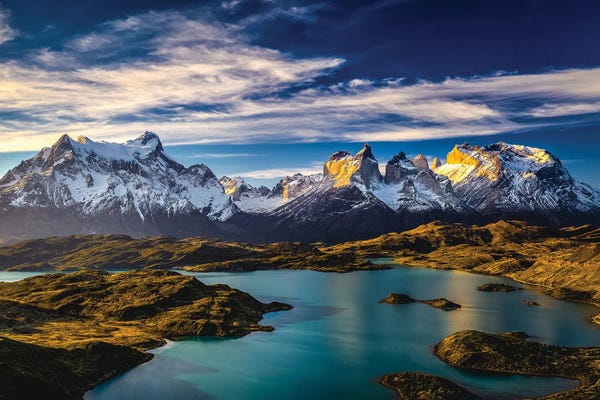 Lakes: Chile Patagonia Torres Del Paine Mountain Views IV by Alex G Perez