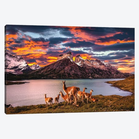Chile Patagonia Torres Del Paine Stunning Mountain Sunset I Canvas Print #AGP403} by Alex G Perez Canvas Art Print
