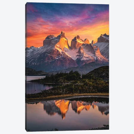 Chile Patagonia Torres Del Paine Stunning Mountain Sunset III Canvas Print #AGP405} by Alex G Perez Canvas Wall Art