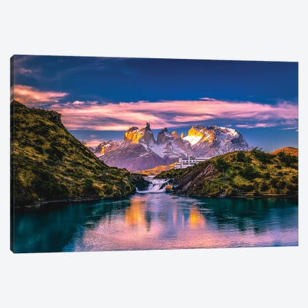 Chile Patagonia Torres Del Paine Stunning Mountain Sunset V Canvas Print #AGP407} by Alex G Perez Canvas Artwork