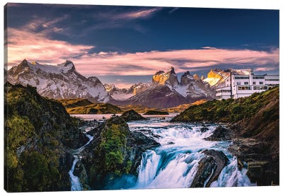 Chile Patagonia Torres Del Paine Stunning Mountain Sunset VI Canvas Art Print - Alex G Perez