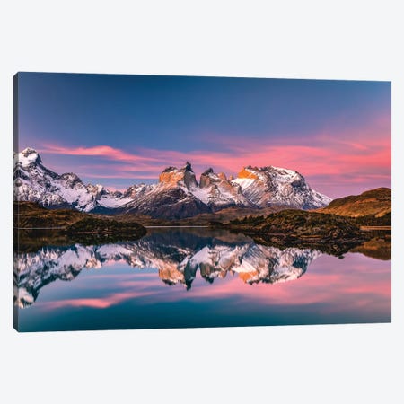 Chile Patagonia Torres Del Paine Stunning Mountain Sunset VIII Canvas Print #AGP410} by Alex G Perez Canvas Art